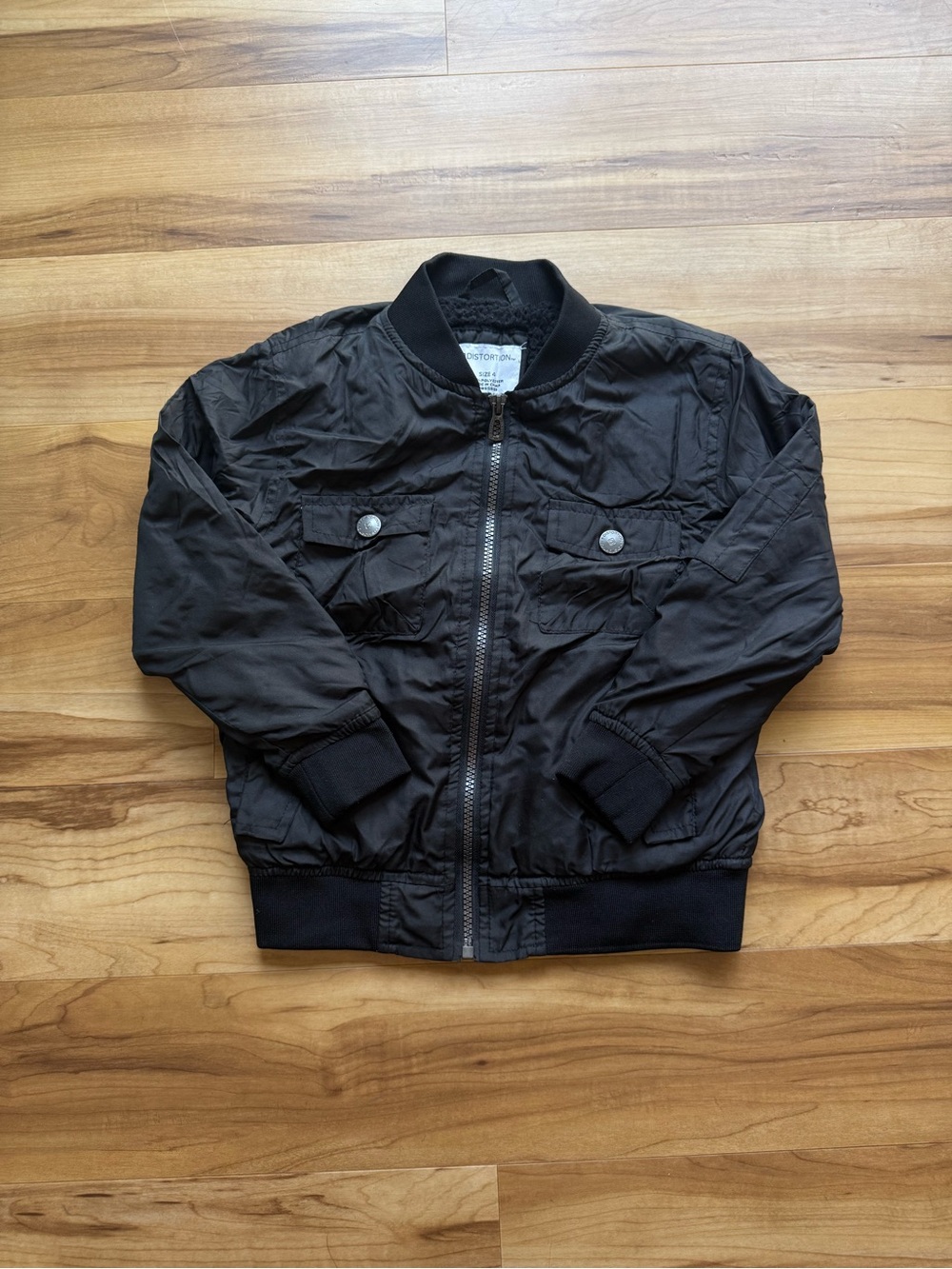 Boys 4T Black Bomber Jacket with Front Pockets -